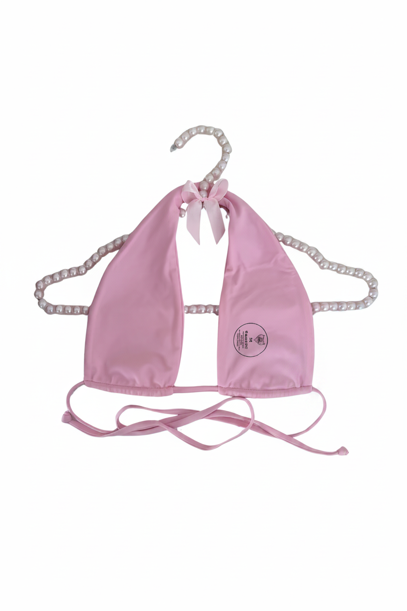 Heavens Halter Top on pearl hanger back